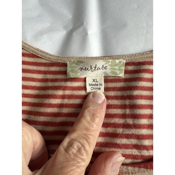 Nurture Ladies Top Size XL Long Sleeve Scoop Neck Rust Tan Soft Lagenlook Fall - Picture 8 of 13